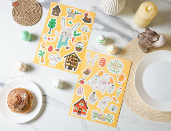 Наклейки для яиц ПАСХАЛЬНЫЕ КАРТИНКИ, 29х21 см, 2 шт.