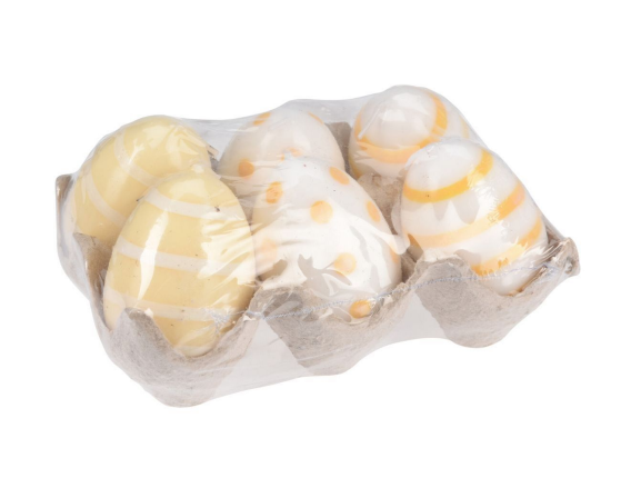 Набор пасхальных свечей ПАСХАЛЬНЫЕ МОТИВЫ, жёлтый, 6 см, 6 шт.