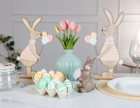 Набор пасхальных свечей ПАСХАЛЬНЫЕ МОТИВЫ, зелёный, 6 см, 6 шт.