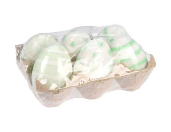 Набор пасхальных свечей ПАСХАЛЬНЫЕ МОТИВЫ, зелёный, 6 см, 6 шт.