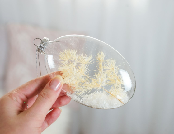 Набор ёлочных украшений ЛЕТНЯЯ ВОЗДУШНОСТЬ, стекло, сухоцветы, 10 см, 2 шт.