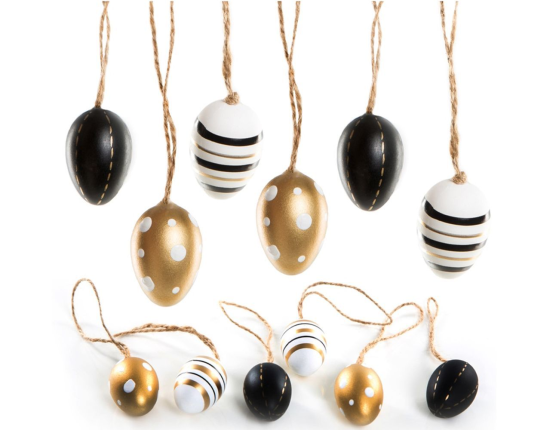 Набор декоративных яиц ПАСХАЛЬНЫЕ МОТИВЫ, пластик, 4 см, 12 шт.