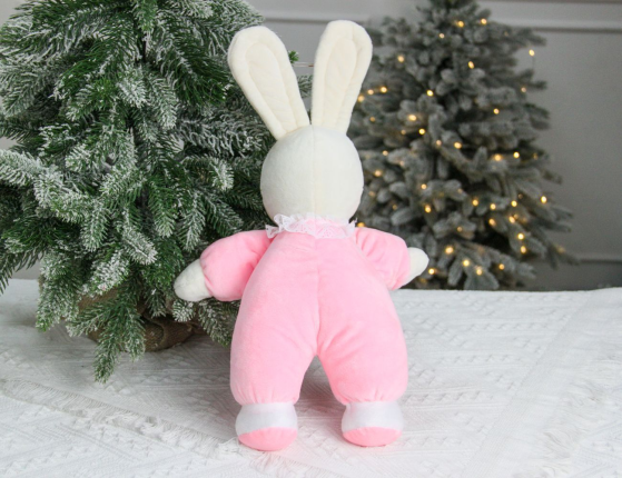 Зайчик-погремушка Малыш розовый