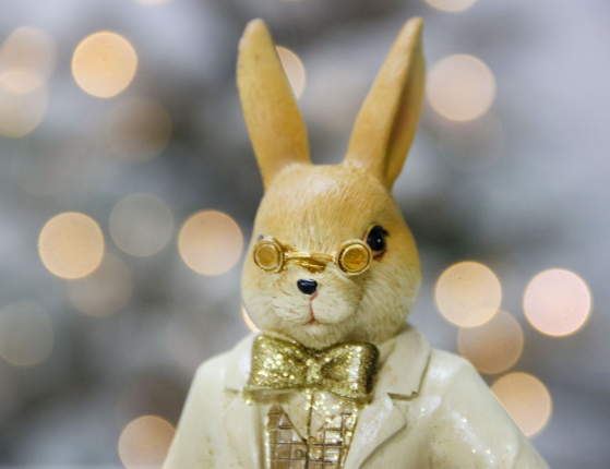 Декоративная фигура КРОЛИК-ДЖЕНТЛЬМЕН, полистоун, 19 см