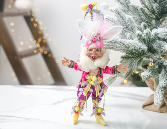 Коллекционная кукла ЭЛЬФ КРОЛЬ - ЩЁГОЛЬ С БУТОНЬЕРКАМИ, 30 см