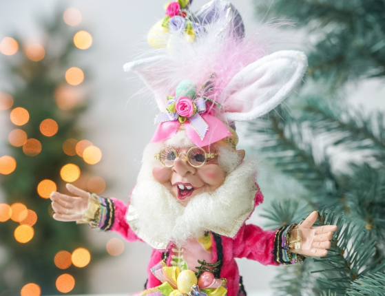 Коллекционная кукла ЭЛЬФ КРОЛЬ - ЩЁГОЛЬ С БУТОНЬЕРКАМИ, 30 см