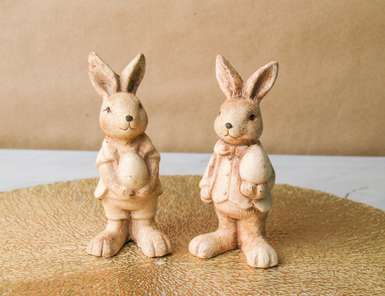 Набор декоративных фигур УШАСТИКИ ПОЗДРАВЛЯЮТ, магнезит, 12 см, 2 шт.