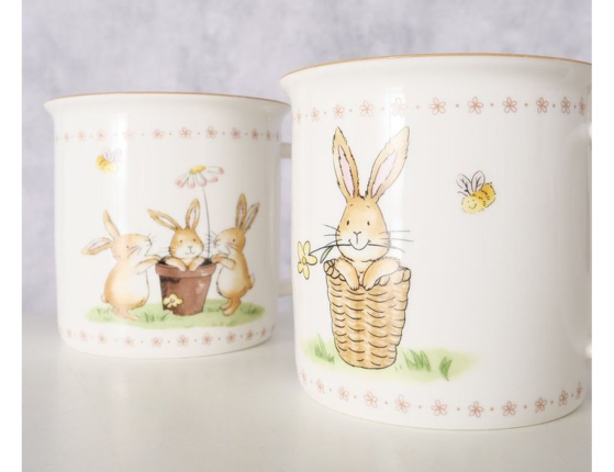 Кружка ЗАЙКИ: ТРОЙНЯШКИ ПОД РОМАШКОЙ, фарфор, 370 мл