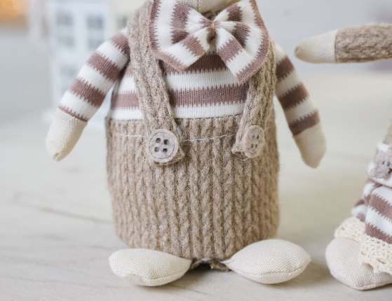 Набор декоративных фигур ЗАЙКИ ХОЛЛИ И ХОУП, текстиль, 22 см, 2 шт.