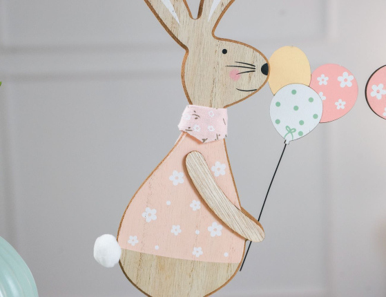 Набор декоративных фигур КРОЛИКИ ХЕППИ И ХАРМИ, дерево, 31 см, 2 шт.