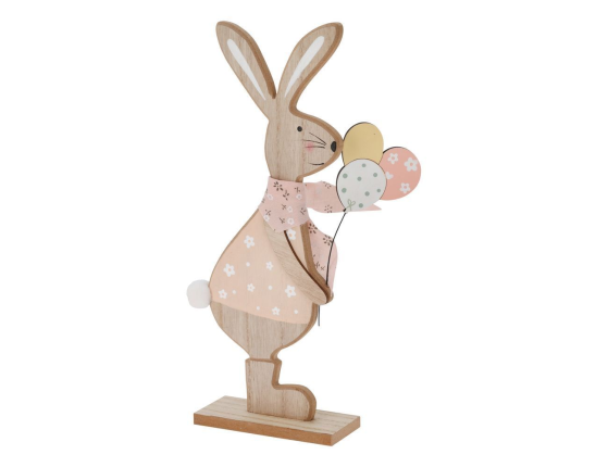Набор декоративных фигур КРОЛИКИ ХЕППИ И ХАРМИ, дерево, 31 см, 2 шт.