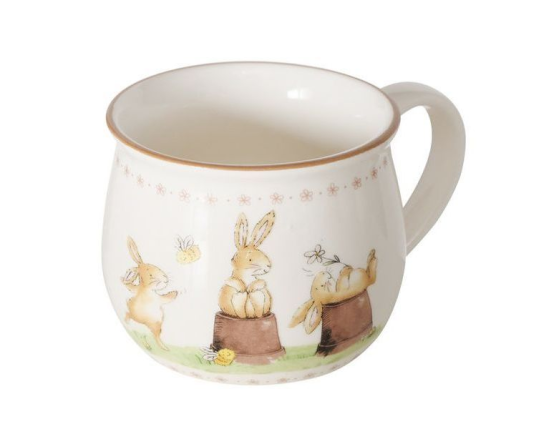 Кружка ЗАЙКИ И ПЧЁЛКИ, фарфор, 180 мл