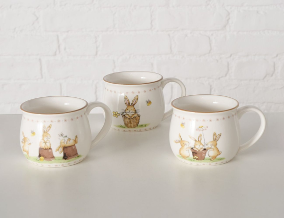 Кружка ЗАЙКИ И ПЧЁЛКИ, фарфор, 180 мл
