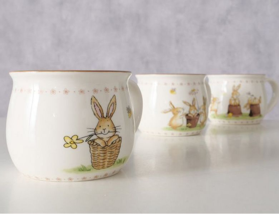 Кружка ЗАЙКИ И ПЧЁЛКИ, фарфор, 180 мл