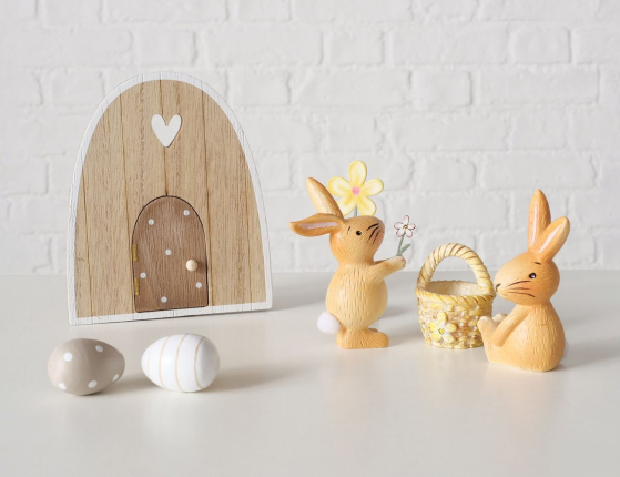 Набор декоративных фигур ПАСХА НА ЛУЖАЙКЕ, дерево, пластик, металл, 25х17 см