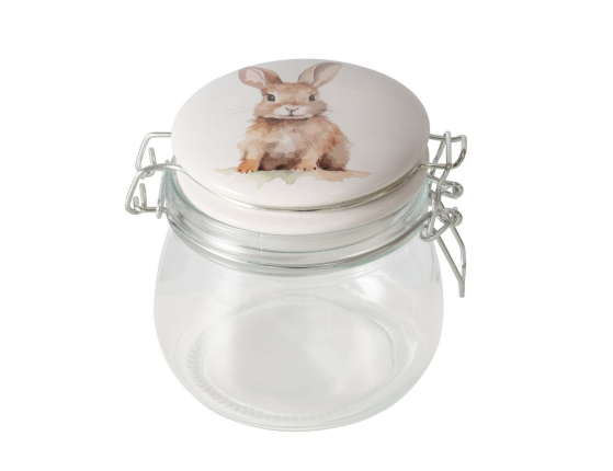 Банка для хранения ХОЗЯЙСТВЕННЫЙ ЗАЙКА, стекло, 11 см, 450 мл