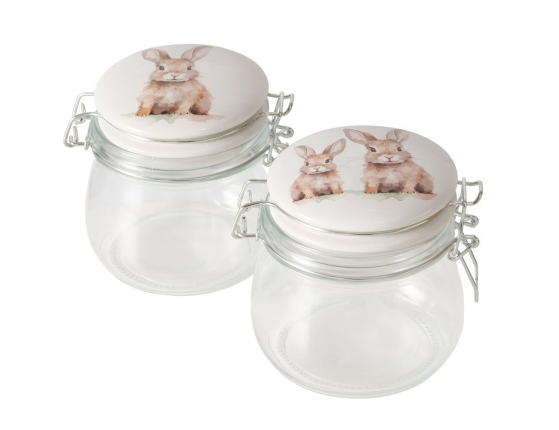 Банка для хранения ХОЗЯЙСТВЕННЫЙ ЗАЙКА, стекло, 11 см, 450 мл