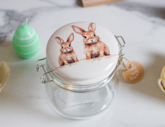 Банка для хранения ЗАЙКИ-ХОЗЯЙКИ, стекло, 11 см, 450 мл