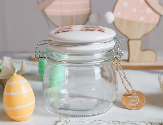 Банка для хранения ЗАЙКИ-ХОЗЯЙКИ, стекло, 11 см, 450 мл