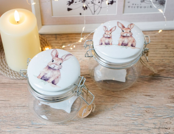 Банка для хранения ЗАЙКИ-ХОЗЯЙКИ, стекло, 11 см, 450 мл