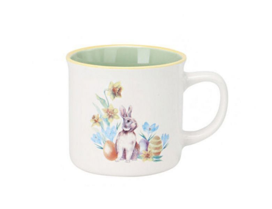 Фарфоровая кружка КРОЛИК НА ПАСХАЛЬНОЙ ЛУЖАЙКЕ, 300 мл