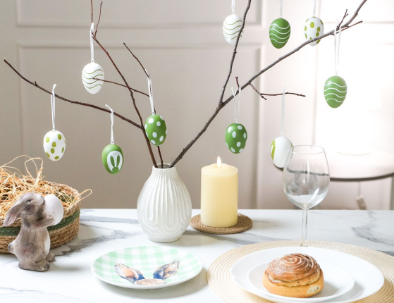 Декоративная тарелка ЛЮБОПЫТНЫЙ КРОЛИК, полипропилен, зелёная, 19 см