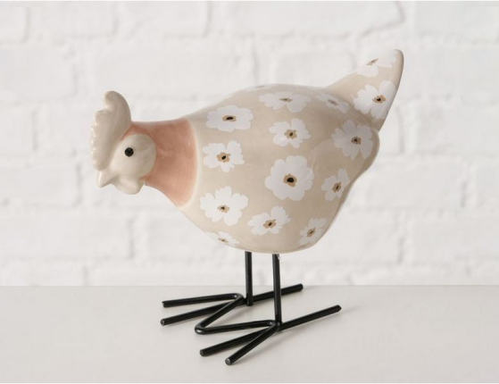 Набор декоративных фигур ПЕТУХ МАРГОТ И КУРОЧКА МАРДЖ, керамика, 15 см, 2 шт.