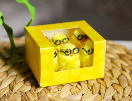 Набор декоративных украшений СОЛНЕЧНЫЕ ЦЫПЛЯТА в очках, 5 см, 6 шт.