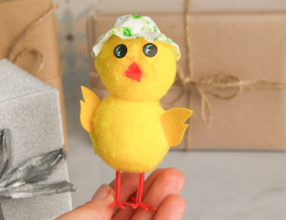 Декоративная фигурка ЦЫПА-ДАЧНИК, текстиль, пластик, 11 см