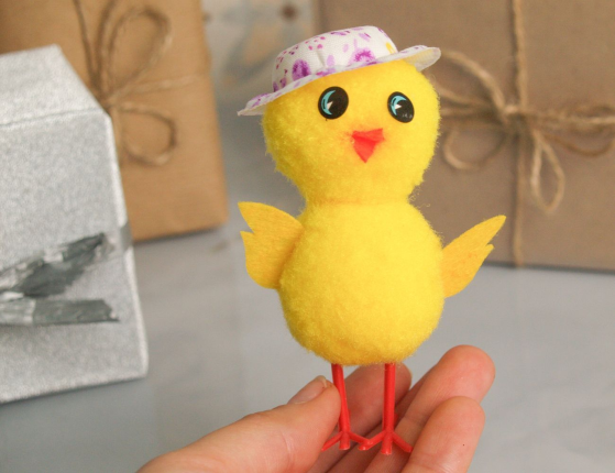 Декоративная фигурка ЦЫПОЧКА-ДАЧНИЦА, текстиль, пластик, 11 см