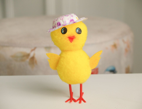 Декоративная фигурка ЦЫПОЧКА-ДАЧНИЦА, текстиль, пластик, 11 см