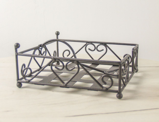 Подставка для салфеток МОНТИ, металл, чёрная, 18х9 см