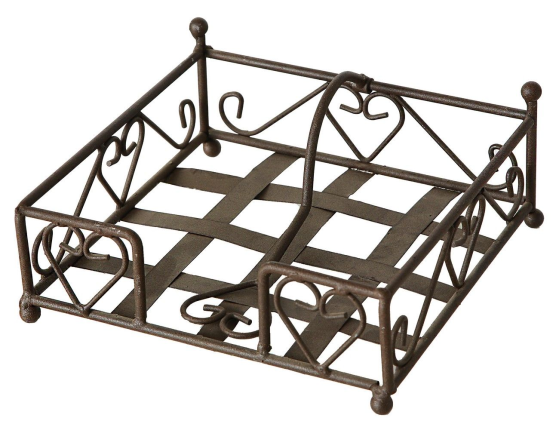 Подставка для салфеток МОНТИ, металл, чёрная, 18х9 см