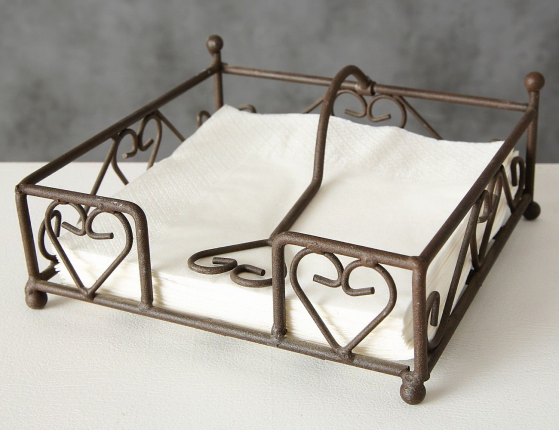 Подставка для салфеток МОНТИ, металл, чёрная, 18х9 см