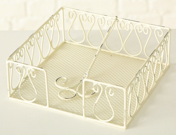 Белая металлическая подставка для салфеток Л'ЭЙЗАНС, 18х6 см