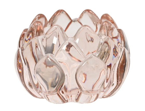 Подсвечник для чайной свечи ЛОТОС 'НИЛЛИ', светло-розовый, стекло, 8 см