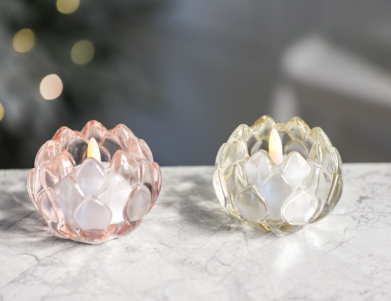 Подсвечник для чайной свечи ЛОТОС 'НИЛЛИ', прозрачный, стекло, 8 см