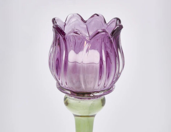 Набор подсвечников-бокалов ТЮЛЬПАНЫ, стекло, 22 см, 6 шт.