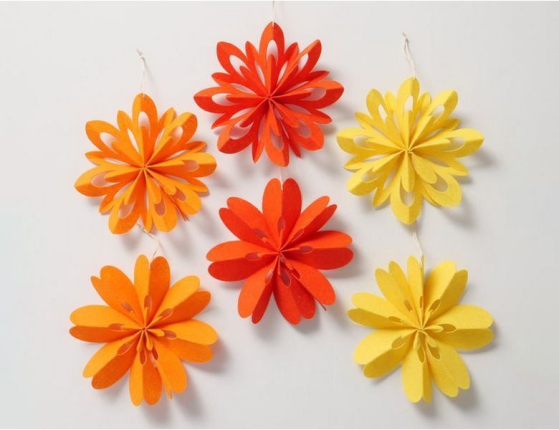 Набор подвесных украшений КРАСКИ СОЛНЦА, бумага, 20 см, 6 шт.