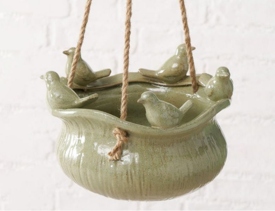 Декоративное подвесное кашпо ОРНА, фарфор, 17 см