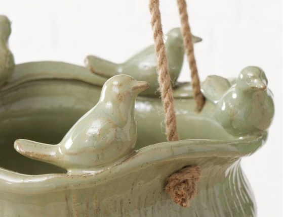 Декоративное подвесное кашпо ОРНА, фарфор, 17 см