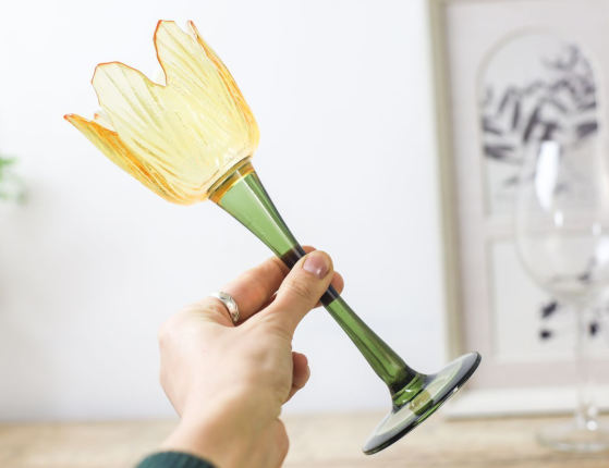 Набор подсвечников ТЮЛЬПАНЫ ФОЛЛИС, стекло, 24 см, 3 шт.