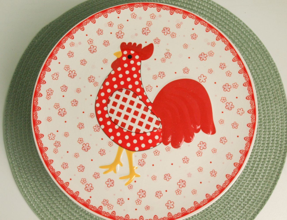 Подставка для торта ПОДАРОК ПЕТУШКА, керамика, 25 см