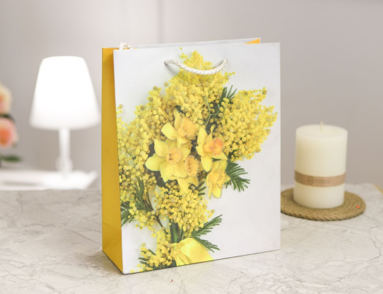 Подарочный пакет СОЛНЕЧНЫЙ БУКЕТ, бумага, 25х20 см