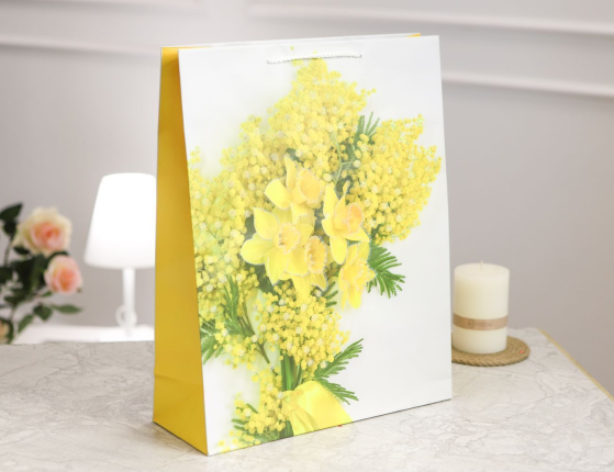 Подарочный пакет СОЛНЕЧНЫЙ БУКЕТ, бумага, 42х33 см