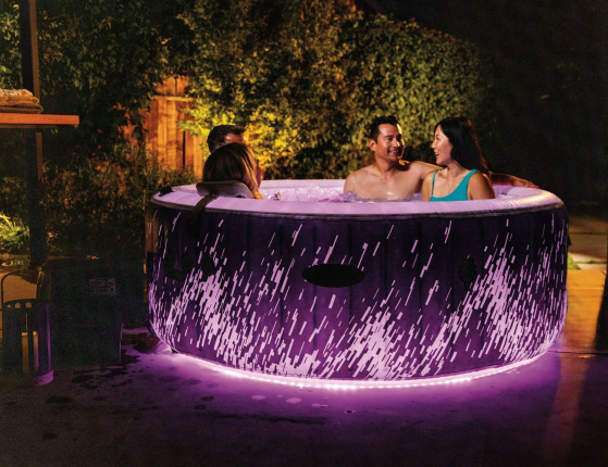 Надувное джакузи Интекс ПьюрСпа Глоу Делюкс (Intex PureSpa Glow Deluxe) с аэромассажем и подсветкой, 196х71 см