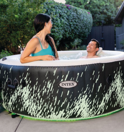 Надувное джакузи Интекс ПьюрСпа Глоу Делюкс (Intex PureSpa Glow Deluxe) с аэромассажем и подсветкой, 196х71 см