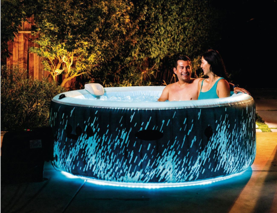 Надувное джакузи Интекс ПьюрСпа Глоу Делюкс (Intex PureSpa Glow Deluxe) с аэромассажем и подсветкой, 196х71 см