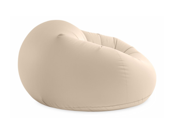 Надувное кресло-мешок Интекс Бинлесс Бэг (Intex Beanless Bag), кремовое, 137х127х74 см