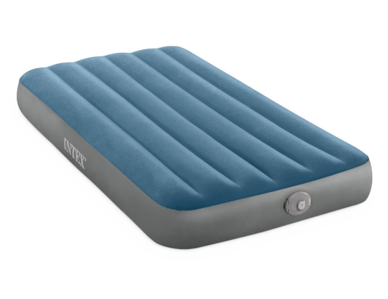 Односпальный надувной матрас Интекс Престиж Дауни (Intex Prestige Downy Twin), 99х191x25 см с аккумуляторным насосом